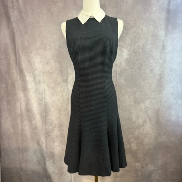 Lauren Ralph Lauren Black Midi Dress with White Collar - Picture 4 of 16